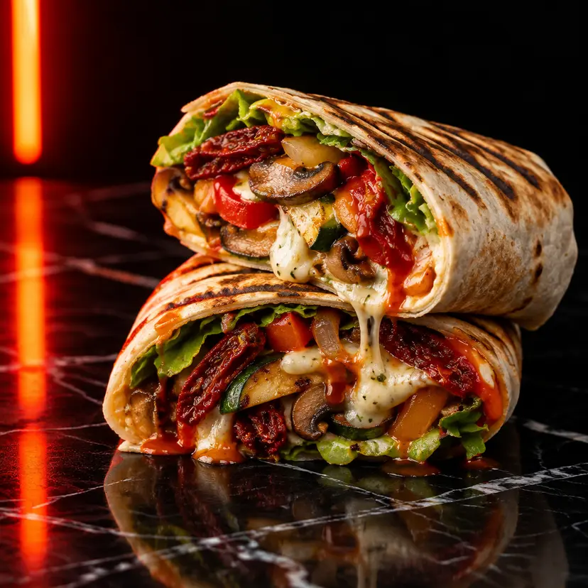 Burrito Gran Verde con verdure grigliate e mozzarella filante