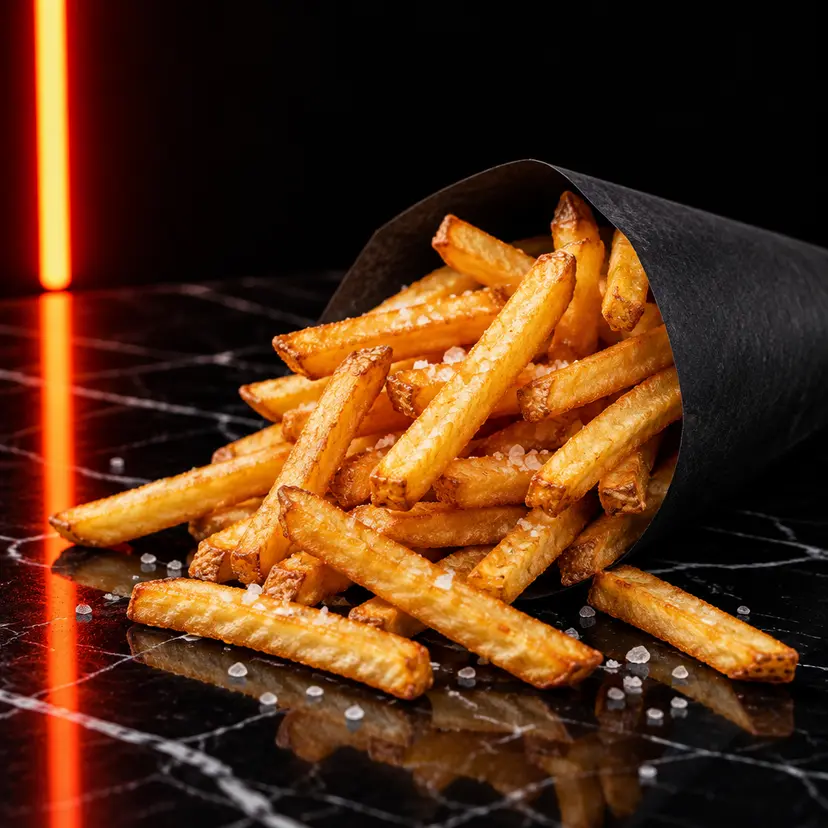 Patatine fritte dorate nel cono