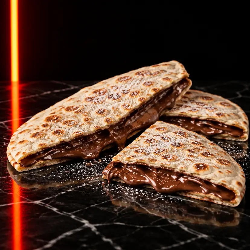 Piadina dolce ripiena di crema alla nocciola